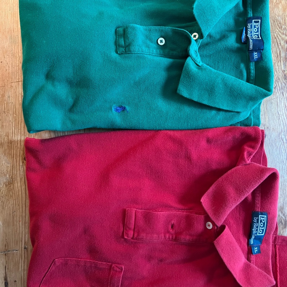 Ralph Lauren Red/Green Polo Shirts
Perfect condition-price is for both shirts